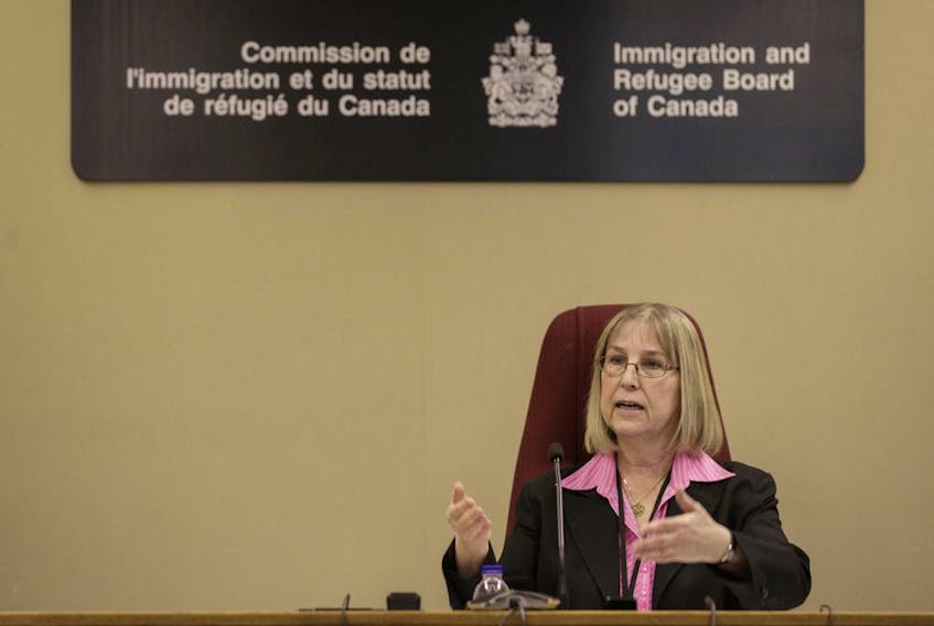 Board member Dianne Tordoff during a hearing at the Immigration and Refugee Board of Canada in Montreal in 2017. A series of rallies across Canada, including in Montreal, on Saturday, Sept. 19, 2020,  was asking for special temporary visas or modifications to the visa applications while families wait for immigration officials to complete their files. There are at least 5,000 applications currently awaiting action.