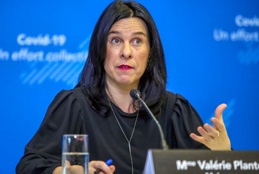 Olivier Lacelle, a language activist and former aide to past Bloc Québécois leader Mario Beaulieu, asked Montreal Mayor Valérie Plante, seen in a file photo, if she would create a Conseil de la langue française for Montreal.