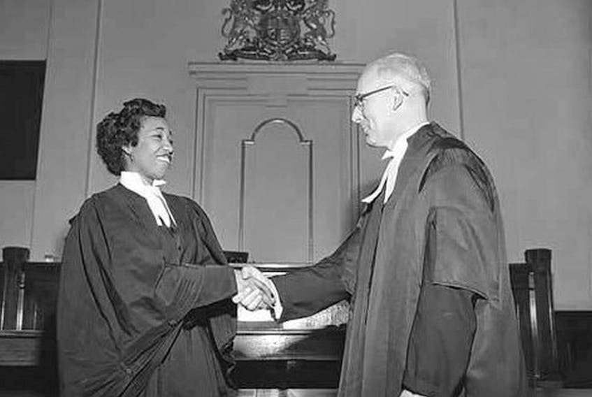 Violet King, Canada's first black female lawyer is shown in this June 1954 photo courtesy the Glenbow Archives, NA-5600-7760a