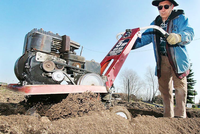 A rototiller is the easiest way to turn compost and mulch deep into your soil to revive it.