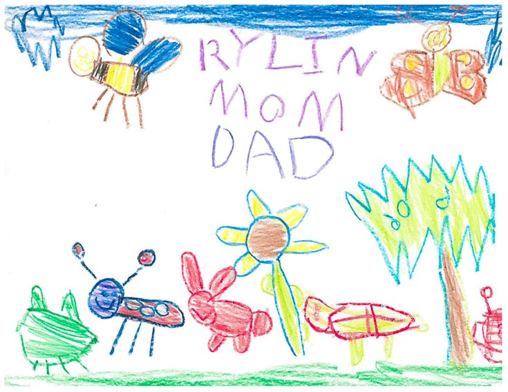 Rylin Dixon, age five, drew this festive scene. Rylin lives in Lower Montague, P.E.I.