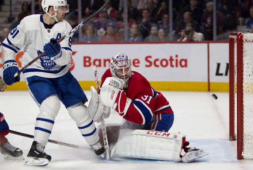  Leafs’ John Tavares beats Canadiens’ Carey Price in overtime last season. In a cruel twist for Habs fans, Toronto is now the well-managed elite team, while Montreal struggles.