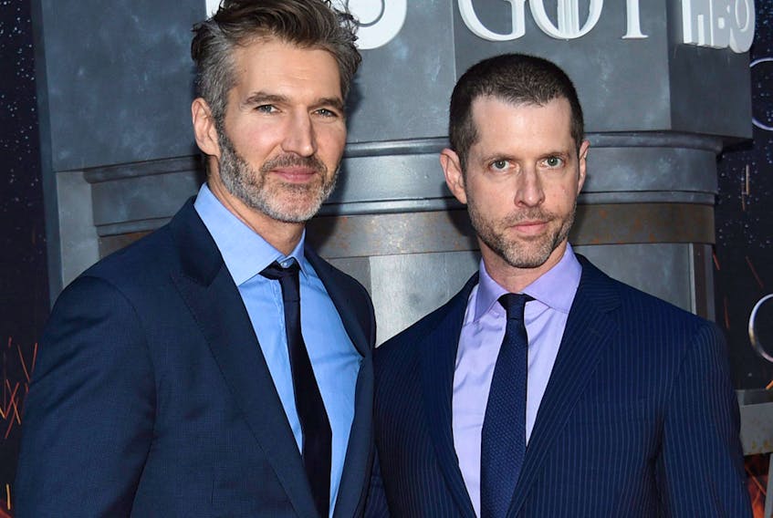 David Benioff, left, and D. B. Weiss.