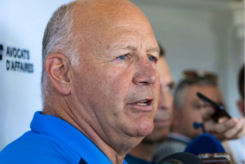  Montreal Canadiens head coach Claude Julien spoke to the media at Canadiens winger Jonathan Drouin’s annual golf tournament at Laval-sur-le-Lac in Laval on Aug. 29, 2019.