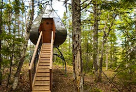 Five new Oasis camping units will be available at Jeremy's Bay campground at Kejimkujik National Park and Historic Site this year. The water drop-shaped units will be on stilts and in trees overlooking Kejimkujik Lake.