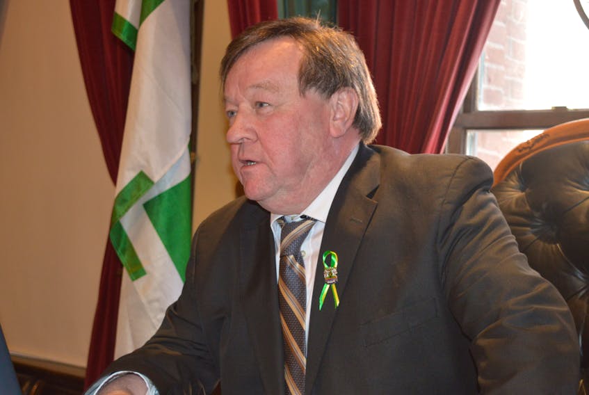 Charlottetown Mayor Clifford Lee was wearing a special pin on his lapel at Monday night’s council meeting to honour the memory of those who died in the bus accident in Humboldt, Sask., last week. He also ordered the city’s flags flown at half-mast and announced that people can sign a book of condolences at City Hall. Lee also sent his condolences to Humboldt Mayor Rob Muench.