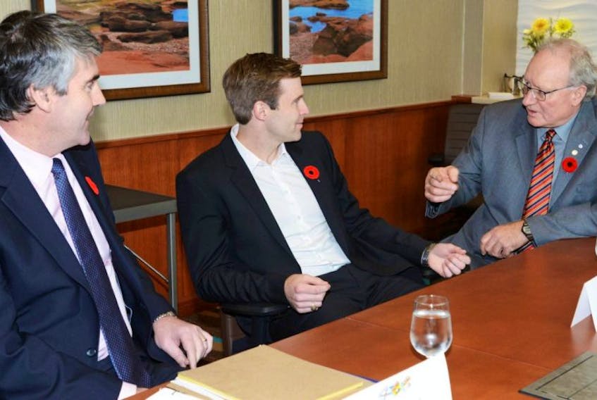 <span class="Normal">Nova Scotia Premier Stephen McNeil, left, New Brunswick Premier Brian Gallant, centre, and P.E.I. Premier Wade MacLauchlan met in P.E.I. Friday to discuss a regional plan to reduce red tape</span>.