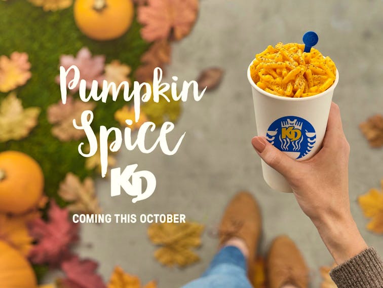 Kraft Dinner is releasing a new Pumpkin Spice KD this October. 