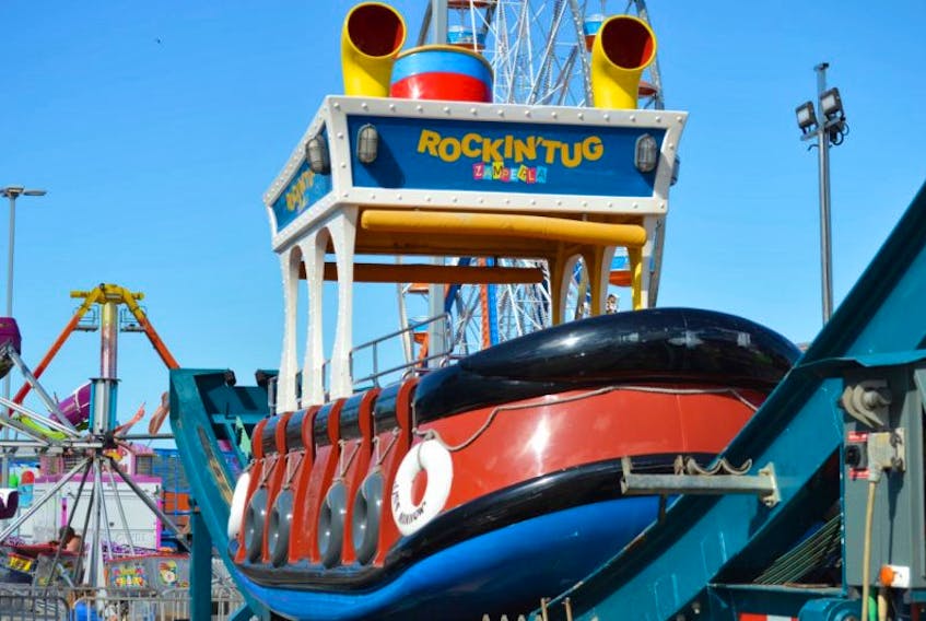 <p>Campbell Amusements is bringing a new ride to Old Home Week this year called Rockin’ Tug. The boat is made of fibreglass and is designed to have a similar feel to a boat on the ocean as it sways back and forth.</p>