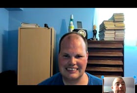 Nova Scotias amateur weather man Frankie MacDonald has been Zooming celebrities during the pandemic with his new friend Dylan Atack, inset, of Hamilton, Ont.