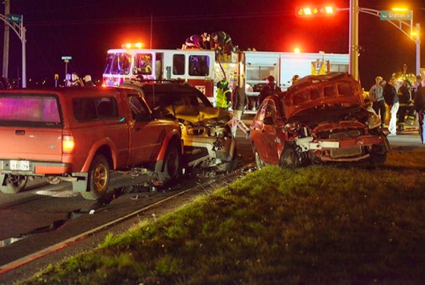 Three-vehicle crash about 5 p.m. Friday, Nov. 22 at Hillsborough Bridge intersection.