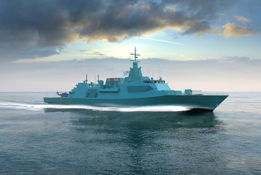 An artist's rendering of the Type 26 Global Combat Ship, Lockheed Martin's proposed design for Canada's $60-billion fleet of new surface combatant warships. 