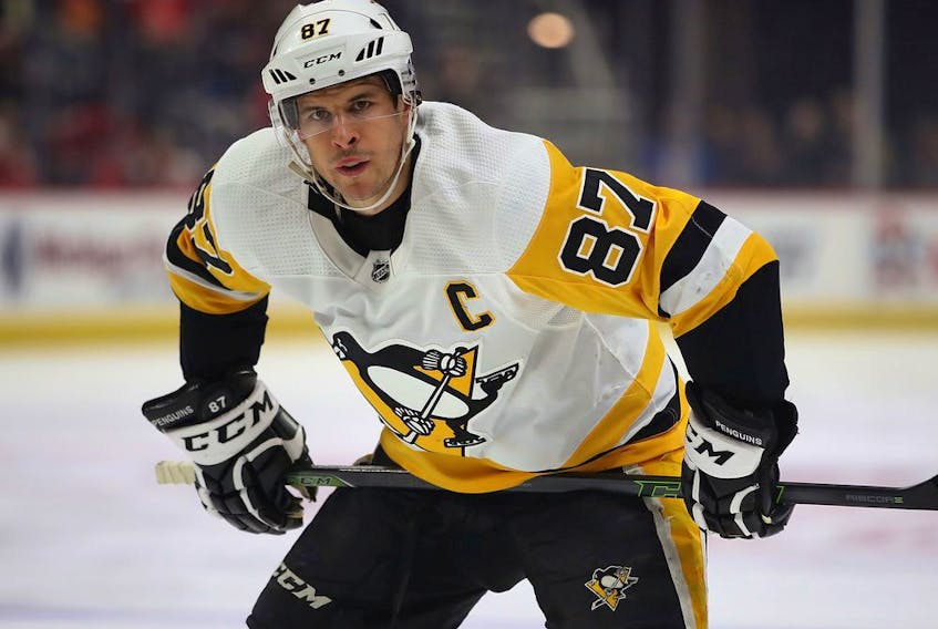 Sidney Crosby, seen in file photo, left Saturday's practice with 25 minutes to go.
