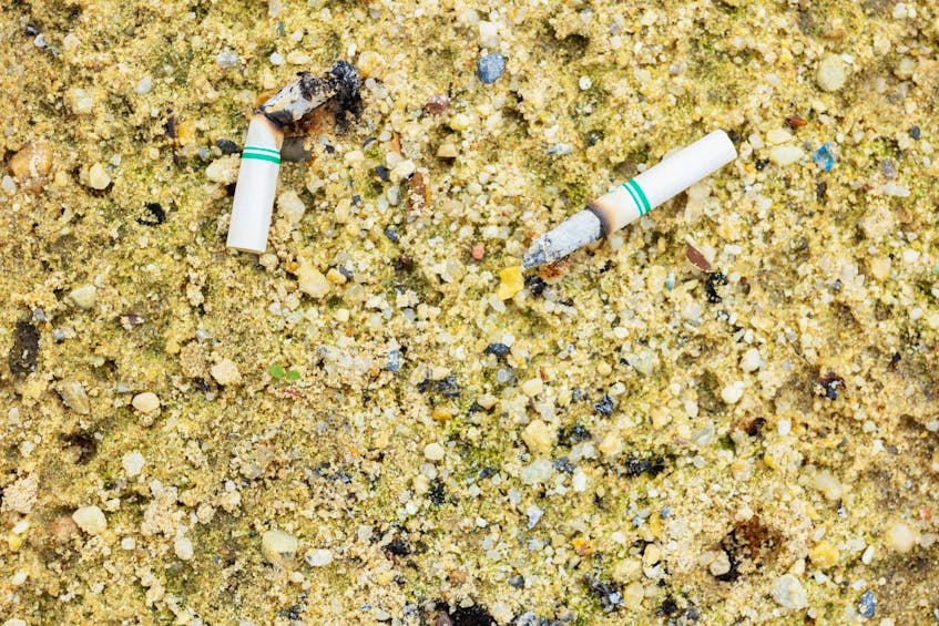 One of the surprising finds in the study was that cigarette butts are a huge source of plastic pollution in Newfoundland and Labrador, accounting for about 24 per cent of shoreline waste. — 123RF