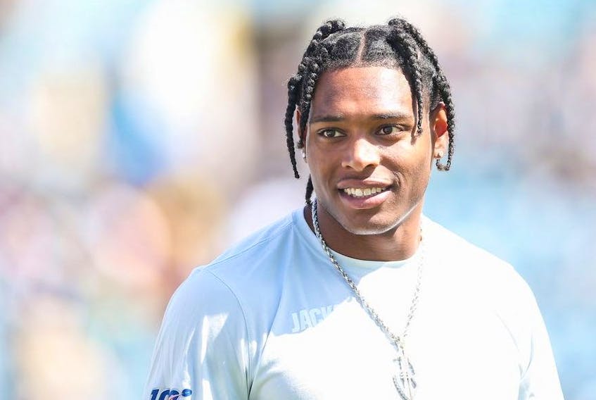 Jalen Ramsey of the Jacksonville Jaguars looks on before the start of a game against the New Orleans Saints at TIAA Bank Field on October 13, 2019 in Jacksonville, Florida.