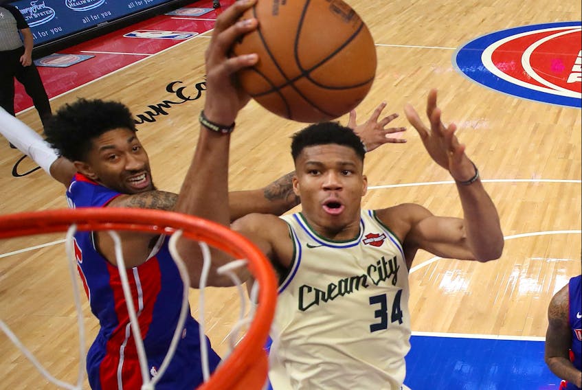 Milwaukee Bucks' Giannis Antetokounmpo is our choice as the league's MVP at the quarter-pole. (GETTY IMAGES)