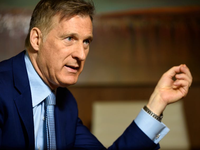The leader of the PeopleÕs Party of Canada (PPC) Maxime Bernier during an interview with Postmedia reporter Alanna Smith at Calgary Airport Marriott on Thursday, September 26, 2019. 