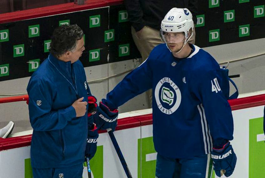 Travis Green knows frustrated centre Elias Pettersson is still finding his way in tough NHL games.