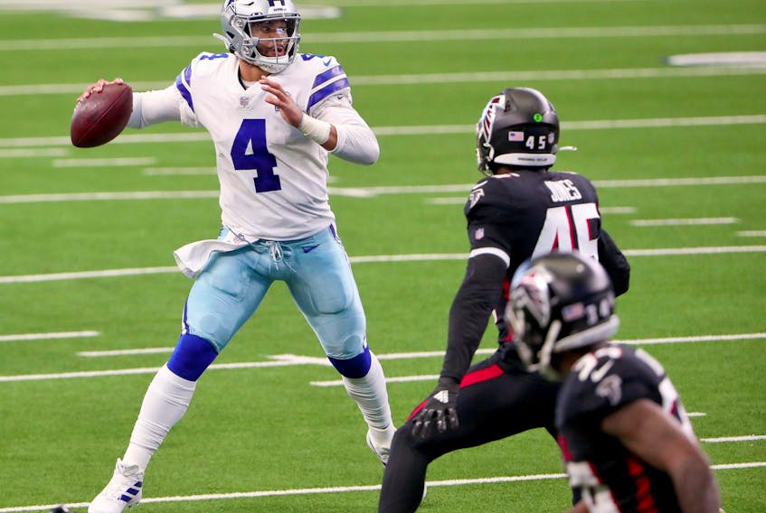 Dak Prescott and the Cowboys had a hug comeback win against the Falcons on Sunday. 
