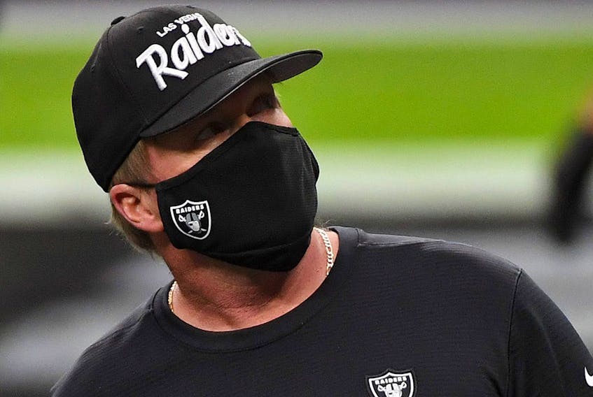 Head coach Jon Gruden and the Raiders could be missing many players this week because of a player testing positive for COVID-19. 

