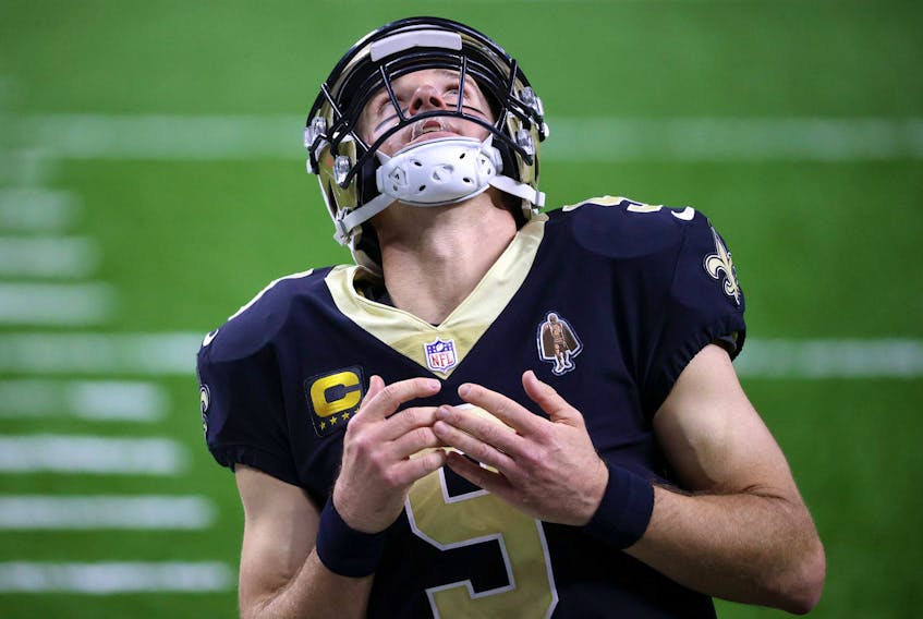 Drew Brees will miss a couple of weeks after injuring his shoulder and cracking his ribs. 
