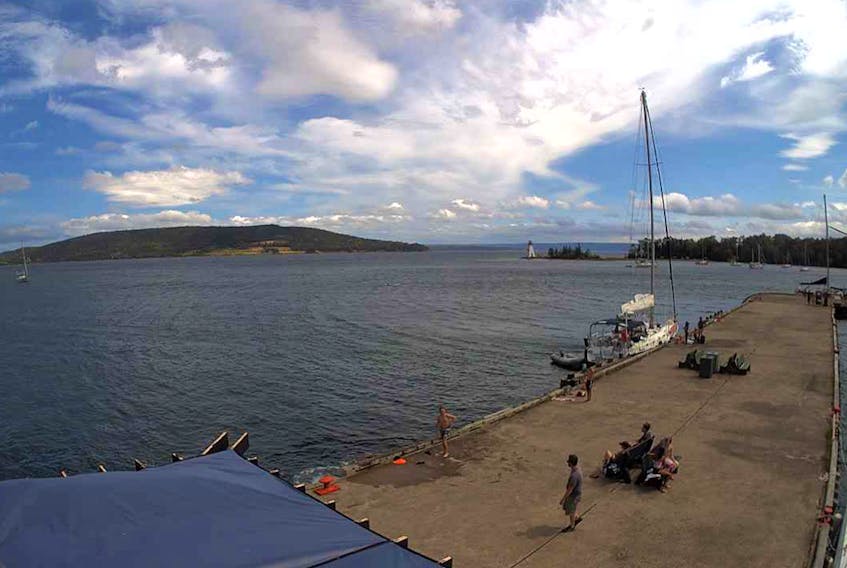 The Baddeck wharf will receive a nearly $1.2 million upgrade, including a deck refurbishment and 15 floating docks installed to allow boaters easier access to the wharf. This image was taken by Nova Scotia Webcams on Aug. 3, 2020. CONTRIBUTED/NOVA SCOTIA WEBCAMS