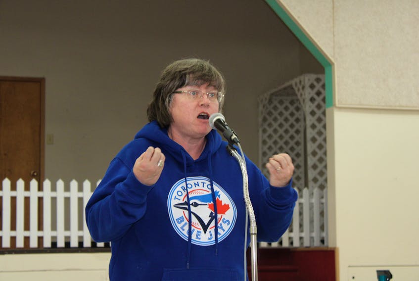 During Sunday's rally, Mary Ellen Nurse, a long-time visitor and current summer resident in Murray Corner, spoke about environmental concerns, both for the provincial camping park and for the Northumberland Strait beside which it is located.