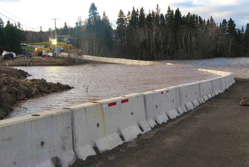 The temporary access road at Route 935 flooded on Saturday during a storm that brought high winds and heavy rains to the region. The road continues to remain closed as crews work to rebuild the detour to a higher elevation. It could possibly re-open by Thursday or Friday.