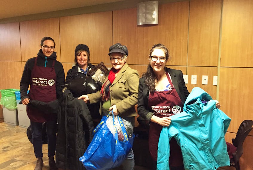 The Sackville Rotary and Mount Allison Rotaract Clubs recently supported the Tantramar Family Resource Centre (TFRC) in its annual winter coat drive. PHOTO SUBMITTED