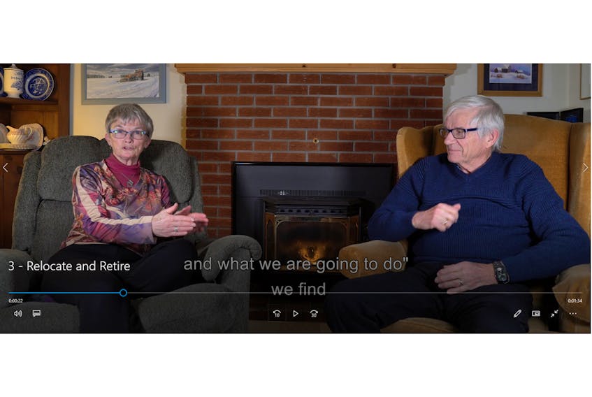 A still from one of the Town of Sackville’s new promotional videos, featuring log-time residents Diane and David Fullerton.