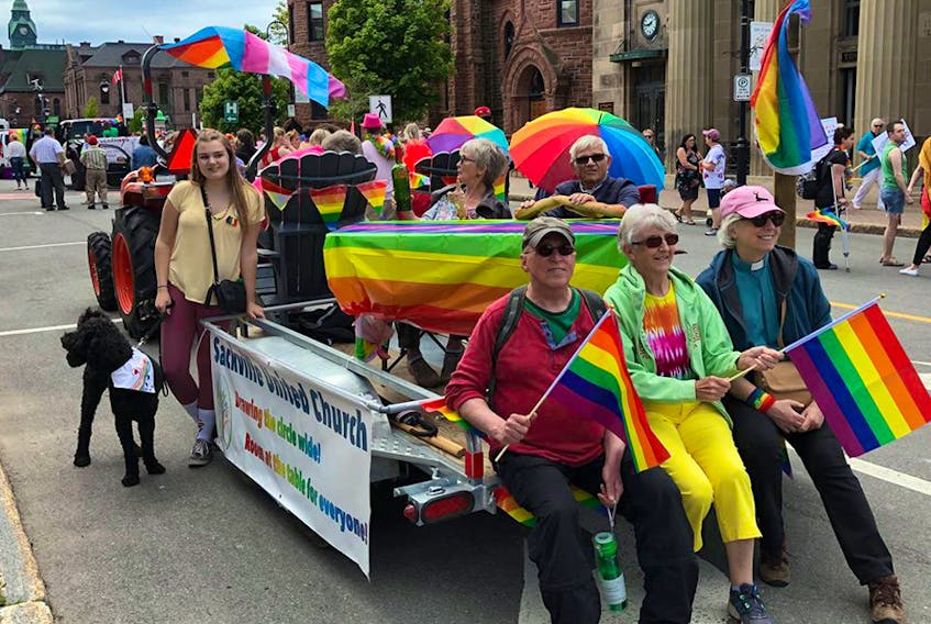Members of the Sackville United Church (SUC) participate in the 2018 Cumberland Pride Parade earlier this year. SUC has become an Affirming Ministry, which means they are committed to welcoming and accepting people of all sexual orientations and gender identities.
