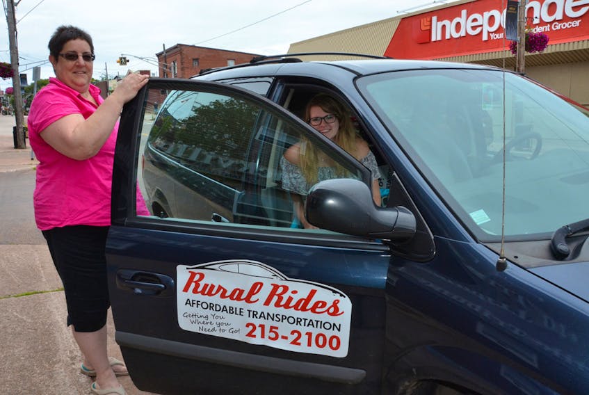 Rural Rides offered their door-to-door transportation service to Tantramar area residents for a six-month trial period as part of a pilot project to assess the need in the region. Shown above are Kelly Taylor, left, coordinator of Rural Rides, and summer student Nikki Steeves.