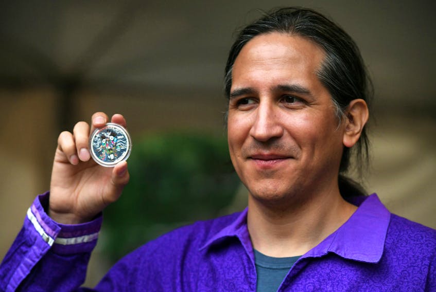 Garrison Garrow, of Akwesasne, designed the new Royal Canadian Mint collector coin, which was unveiled recently at McGill University in Montreal. – ROYAL CANADIAN MINT PHOTO