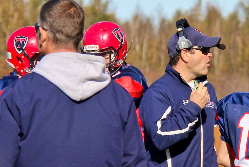 Titan head coach Scott O’Neal will be preparing his team for the provincial championship game in Sackville this weekend against the Riverview Royals. PAMELA SCHNEIDER PHOTO