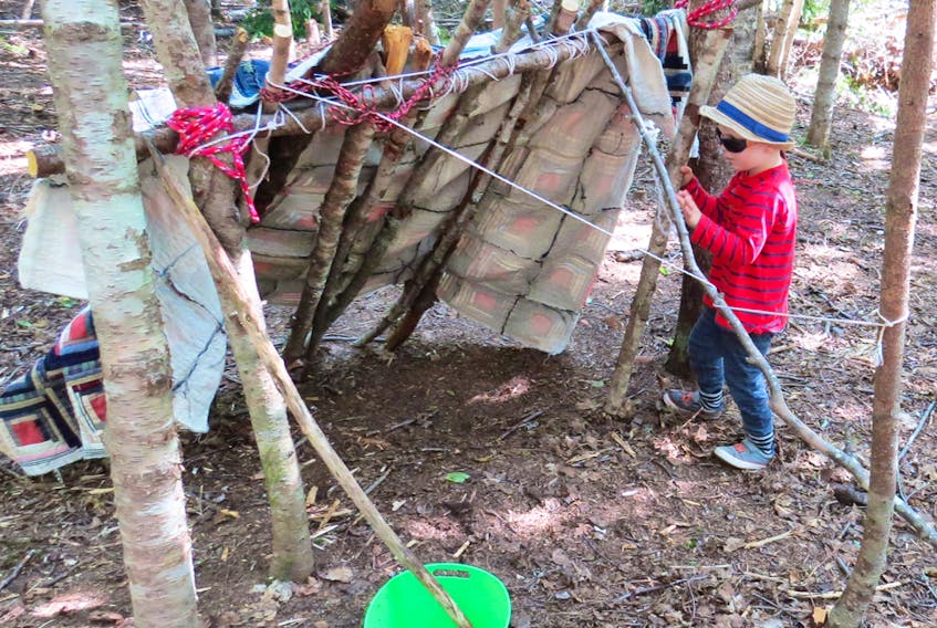 Fort building is one of the favourite activities enjoyed by participants in the Wild Wonder Forest School’s 2017 summer program.