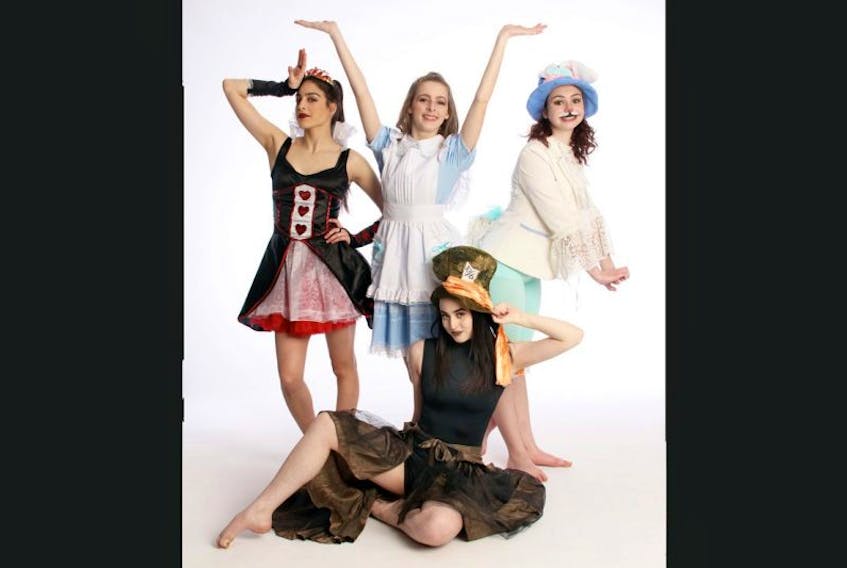 This year’s cast of characters for Perpetual Motion Dance Studio’s production of Alice, A Dance Tale includes Risha McKenney as the Queen of Hearts, Leah Wilton as Alice, Molly Dysart as the White Rabbit and Veronica Ouelette as the Mad Hatter, among many other local dancers.