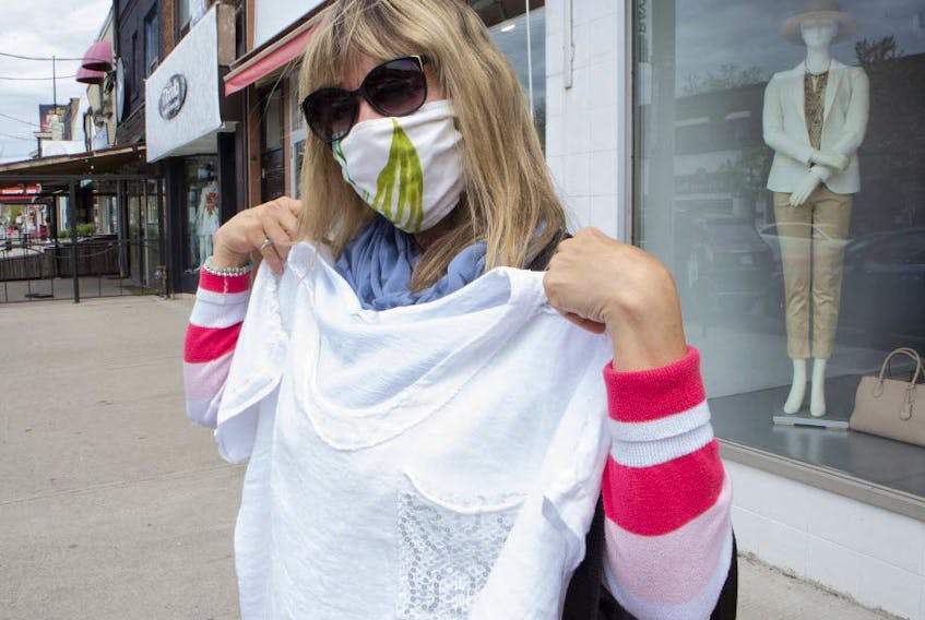 Cynthia Gordon bought a blouse Tuesday at her favourite high-end Leaside ladieswear shop. 