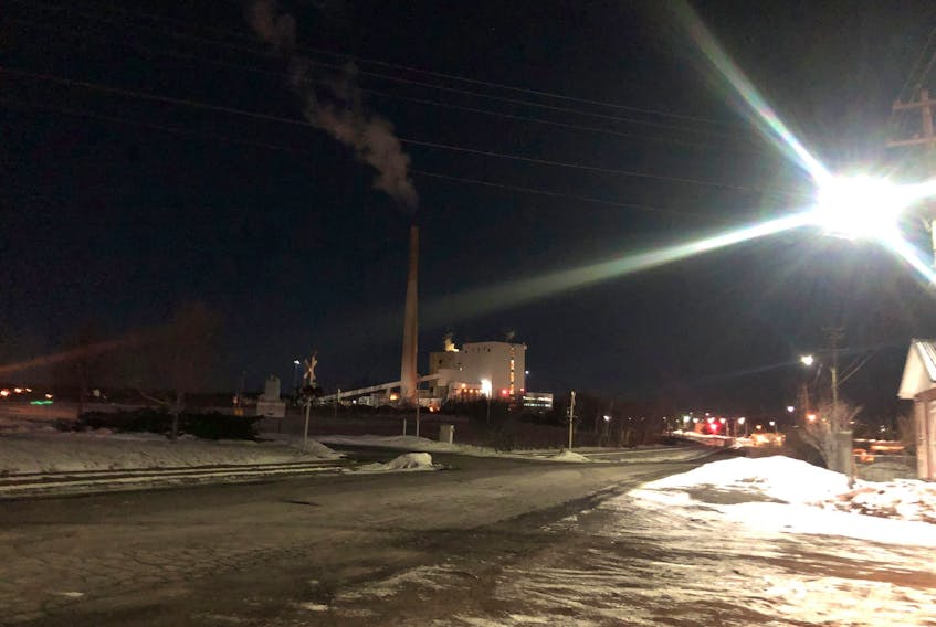 The Trenton power plant on Friday evening, Feb. 26 shortly after a safety valve malfunctioned.