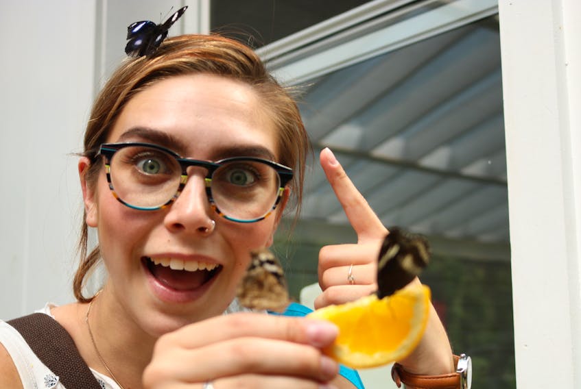 Enjoying the outdoors and interacting with animals – like the butterflies at the Butterfly House in New Glasgow, PEI – are two ways to recharge, refresh and reset yourself for the week ahead.