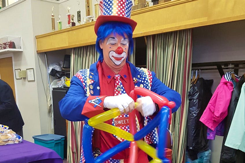 Halifax resident Kevin Kirkbride went to clown school and created two alter egos - Sweet-P and Crash – to help delight children while raising funds for the Shriners.
