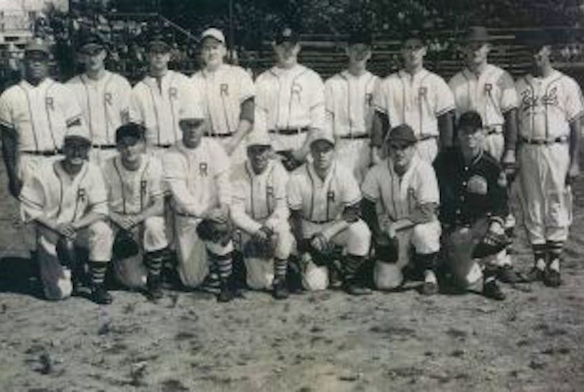 ['Shown are the members of the 1958 Sydney Mines Ramblers. The team will be inducted into the Northside Sports Hall of Fame on Oct. 19. In front from the left, are Ken Jardine, Bryan Cullen, Jim Higgins, Lou Campbell, Leo Doyle, Bill Merritt and Bob Burchell. In back, are Irving Campbell, Gerald Buffett, Frank Lovell, Lewis Matheson, Bob Ferguson, Russ Gordon, Doe MacLellan, Jack MacNeil and Mooney Clark, coach. Missing from the photo are Al MacNeil, Edgar Hillman and Gordie Steweart.']