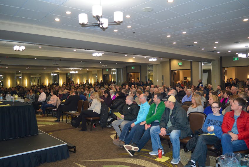 About 500 people attended a public forum put on by the Nova Scotia Teachers Union on planned changes to the education system at the Holiday Inn in Sydney on Thursday. The event featured speeches from union representatives as well as a teacher, parent, student and local MLAs.