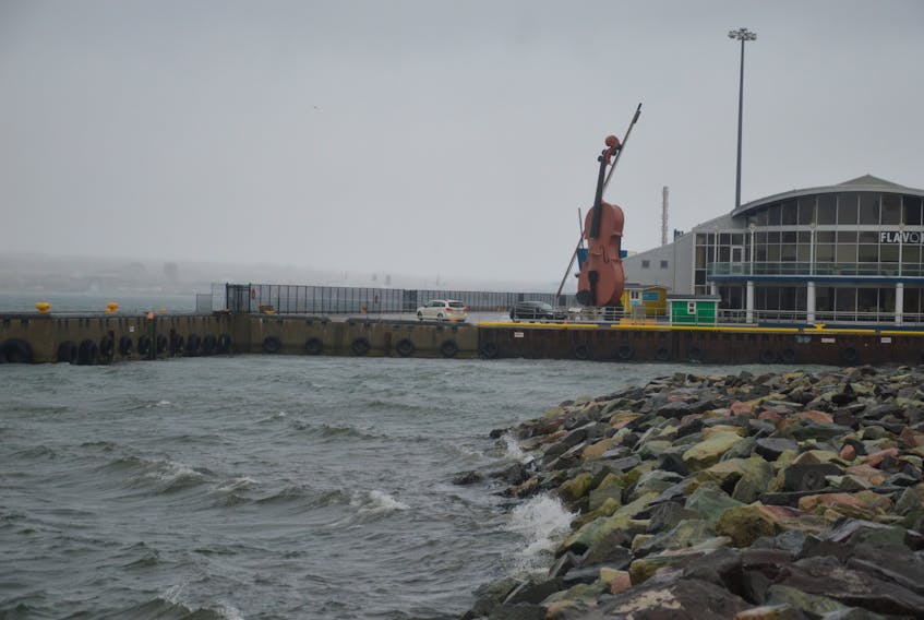 High winds caused waves to crash along the rocks near the Sydney boardwalk on Saturday. Strong southwesterly winds gusting up to 90km/h forced Environment Canada to issue a wind warning for all of Cape Breton Island.