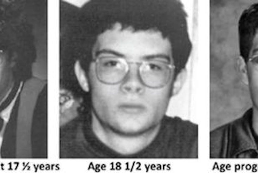 ['Photos and age progression image of Steven O’Brien, who disappeared at age 19 on March 20, 1993, after a night out with his friends in Charlottetown. The MissingKids.ca program is appealing to anyone with information about this case to come forward.']