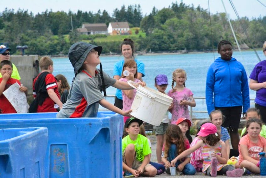 2015 Scotia Garden Seafest Mackerel Toss on Yarmouth's waterfront during Seafest.