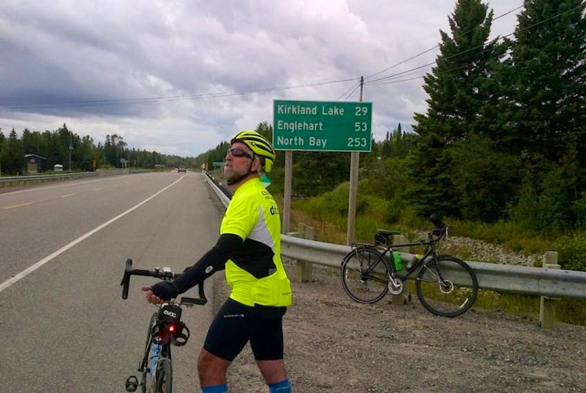 Truro’s Chris MacDougall, who is cycling cross-country as a fundraiser for cancer research, reached the Maritimes over the weekend and is well on his way to reaching St. John’s, N.L., by Sept. 28.