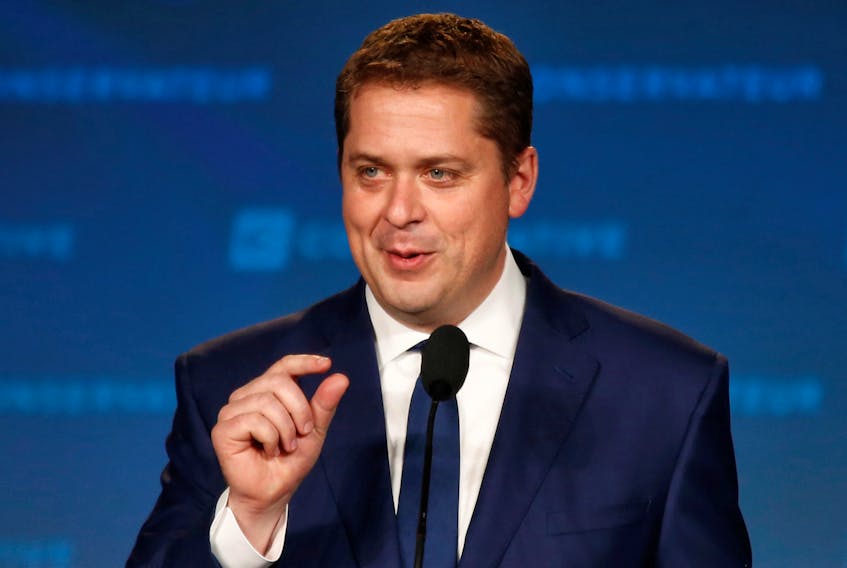 Conservative leader Andrew Scheer addresses supporters after he lost to Justin Trudeau in the federal election in Regina, Saskatchewan, Canada October 21, 2019. - Todd Korol / Reuters
