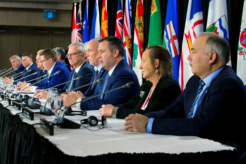Canada's provincial premiers meet in Toronto on Dec. 2, 2019.
