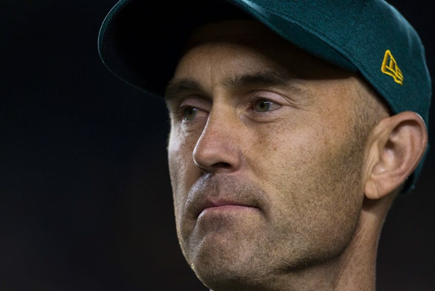 Ricky Ray takes part in his Wall of Honour Induction Ceremony at Commonwealth Stadium on Sept. 20, 2019.