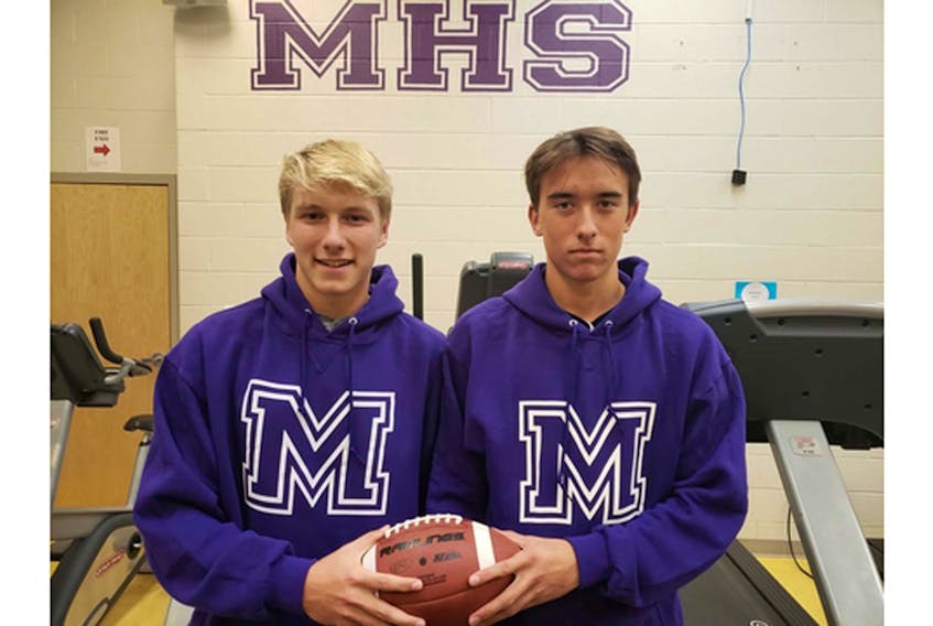 Tyler Newson and Ethan Haakman are being forced to wait a year in order to play football while attending Moncton High due to a New Brunswick Interscholastic Athletic Association transfer policy.